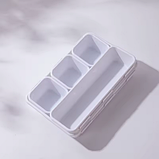 Набір із 8 прозорих пластикових лотків-органайзерів для зберігання косметики, канцелярії білий, фото 8