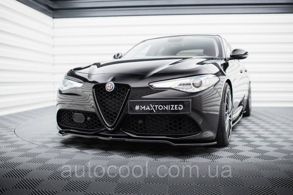 Накладка на передній бампер спліттер Alfa Romeo Giulia Veloce 2016+, фото 1
