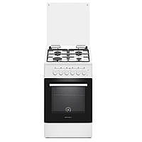 Газова плита Grunhelm G4FG5612W 50 см біла flamingo