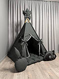 Вігвам для дітей Графіт 19 БОНБОН з Кошиком Повний комплект, вігвам для хлопчика, вігвам для дівчинки, дитячий вігвам, вігвам, фото 6