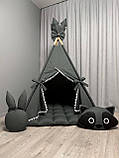 Вігвам для дітей Графіт 19 БОНБОН Повний комплект, вігвам дитячий, вігвам для хлопчика, дитячий вігвам, вігвам для дівчинки, фото 6