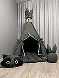 Вігвам для дітей Графіт 19 БОНБОН з Кошиком Повний комплект, вігвам для хлопчика, вігвам для дівчинки, дитячий вігвам, вігвам, фото 2