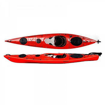 Каяк туристичний одномісний для спорту та риболовлі Seabird Expedition Afjord kayak, байдарка Червоний