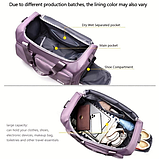 Спортивна дорожня сумка 44 х 28 х 19 см з відділом для взуття ручкою та кишенями для подорожей фіолетова, фото 4