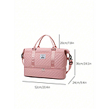 Спортивна дорожня сумка 50×24×36 см з відділом для взуття та косметичкою 25×14×7 см ручкою та кишенями рожева, фото 3