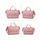 Спортивна дорожня сумка 50×24×36 см з відділом для взуття та косметичкою 25×14×7 см ручкою та кишенями рожева, фото 5