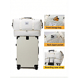 Спортивна дорожня сумка 50×24×36 см з відділом для взуття та косметичкою 25×14×7 см ручкою та кишенями біла, фото 6