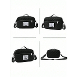 Спортивна дорожня сумка 50×24×36 см з відділом для взуття та косметичкою 25×14×7 см ручкою та кишенями чорна, фото 2