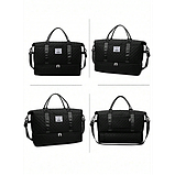 Спортивна дорожня сумка 50×24×36 см з відділом для взуття та косметичкою 25×14×7 см ручкою та кишенями чорна, фото 3