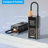 Насос, компресор для підкачування автомобільних шин EAFC, акумулятор на 4000 мА·год Для авто, мото, вело. + LED фон, фото 2