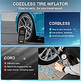 Насос, компресор для підкачування автомобільних шин EAFC, акумулятор на 4000 мА·год Для авто, мото, вело. + LED фон, фото 5