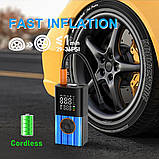 Насос, компресор для підкачування автомобільних шин EAFC, акумулятор на 4000 мА·год Для авто, мото, вело. + LED фон, фото 4