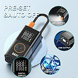 Насос, компресор для підкачування автомобільних шин EAFC, акумулятор на 4000 мА·год Для авто, мото, вело. + LED фон, фото 3