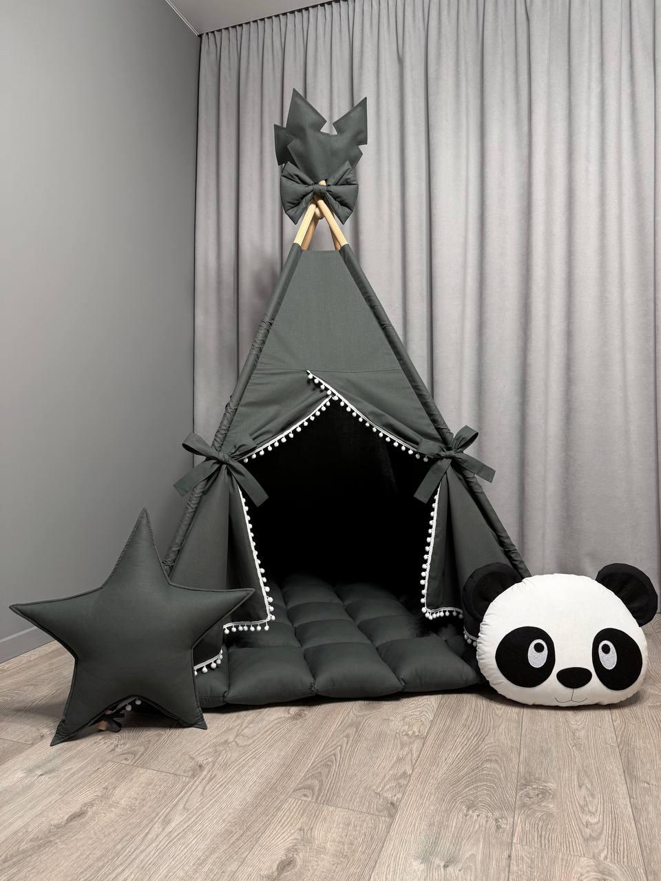Вігвам для дітей Графіт 21 БОНБОН Повний комплект, вігвам дитячий, вігвам для хлопчика, дитячий вігвам, вігвам для дівчинки, фото 1
