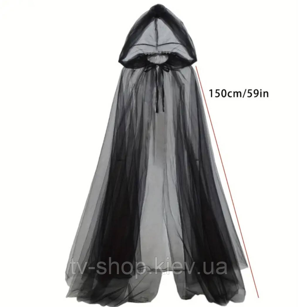 Плащ із капюшоном 2 шаровий, з фатином 150 см, фото 1