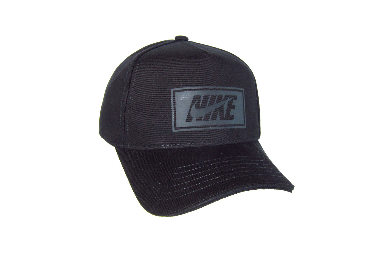 Бейсболка осінь-зима котонова чорна на флісі  NIKE-НАЙК  91009