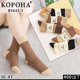 Жіночі шкарпетки високі з бавовни КОРОНА ВY719-5.690-4.738-2 36-41 асорті BY642-1