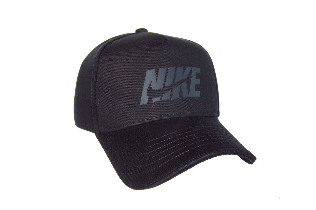 Бейсболка осінь-зима котонова чорна на флісі NIKE-НАЙК 91010
