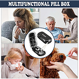 Таблетниця Різак/ контейнер 8,5 х 4,5 х 2,3 см з різаком для таблеток і ліків чорна, фото 2