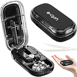 Таблетниця Різак/ контейнер 8,5 х 4,5 х 2,3 см з різаком для таблеток і ліків чорна, фото 5