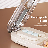 Таблетниця Різак/ контейнер 8,5 х 4,5 х 2,3 см з різаком для таблеток і ліків білий, фото 3