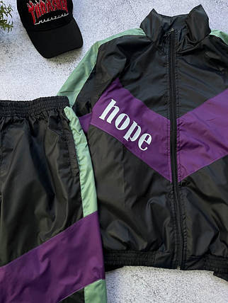 Осінній чорний спортивний чоловічий костюм з принтом, фото 2