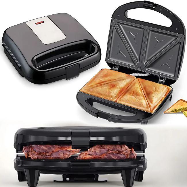 Бутербродниця-сендвічниця Hoffmans HM-3003, 1000 Вт, антипригарне покриття, індикатор роботи та нагрівання