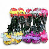 Штучні квіти букет гвоздики Подвійні, 43см, фото 3