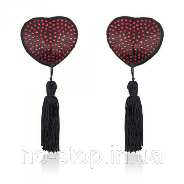 Білизна  Heart shine nipples tassels (rosso), фото 1