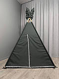 Вігвам для дітей Графіт 4 Повний комплект, вігвам дитячий, вігвам для хлопчика, дитячий вігвам, вігвам для дівчинки, вігвам, фото 3
