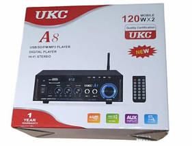 Підсилювач А8 USB/SD/FM/AUX 2ch.