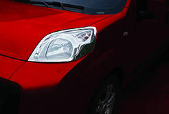 Накладки на фари (2 шт, нерж.) Carmos - турецька сталь для Fiat Fiorino/Qubo 2008-2024 рр