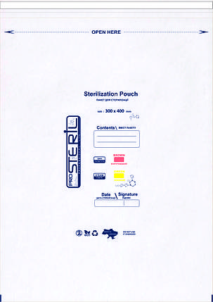 Крафт-пакети для стерилізації (універсальні) Prosteril, білі, 300×400 мм 100 шт/уп, фото 2