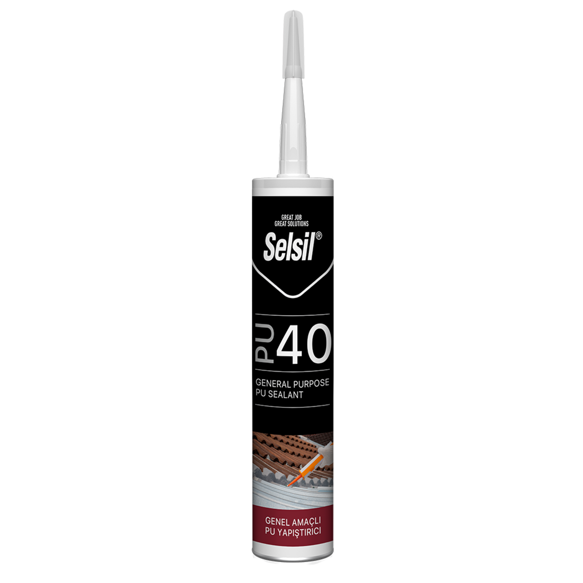 Герметик поліуретановий SELSIL PU 40 (Білий) для дахів / будівництва. П/В/Ф V280 мл [25]