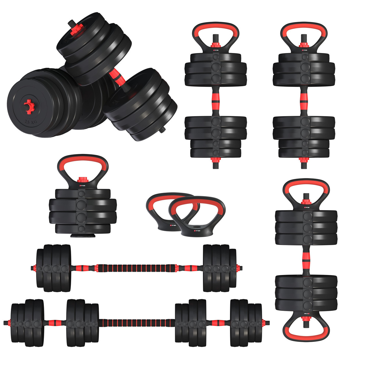 Гантелі з функцією штанги 6в1 Fit-On 63кг, фото 1