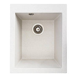 Гранітна мийка для кухні VALESO SOKIL 4150 матова Біла в крапку