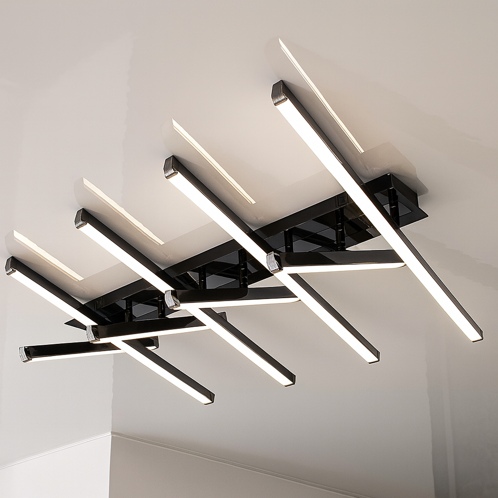 Люстра стельова led Artlight 96W до 20 м² колір Чорний W170/8BK, фото 1