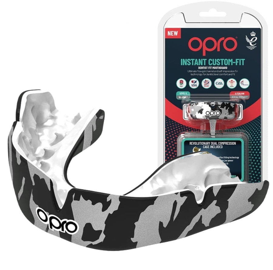 Капа OPRO Instant CAMO доросла (вік 11+) Black/White (art.102523002)