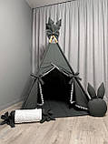 Вігвам для дітей Графіт 6 Повний комплект, вігвам дитячий, вігвам для хлопчика, дитячий вігвам, вігвам для дівчинки, вігвам, фото 2