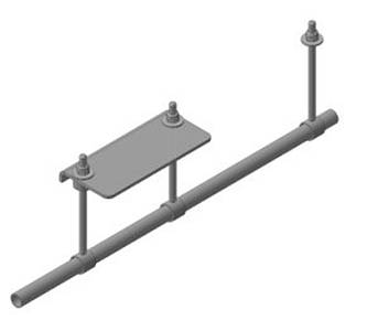Кріплення станка опоросу до пластикової підлоги    L 1000