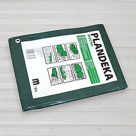 Тент поліпропіленовий зелений Plandeka, щільність 110г/м.кв, 4 Х 5м