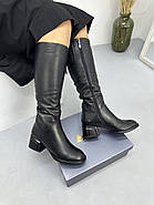 Зимові жіночі чоботи MyClassic G3062-15-S66BM-N1250 Black шкіряні чорні, фото 2