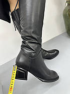 Зимові жіночі чоботи MyClassic G3062-15-S66BM-N1250 Black шкіряні чорні, фото 5
