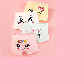 Трусики-шортики хлопковые с мордочками для маленьких девочек (набор 4 штуки) рост 80 см