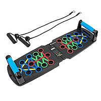 Багатофункціональна платформа для віджимань з упорами, еспандерами та дисплеєм inSPORTline Pushap Evo