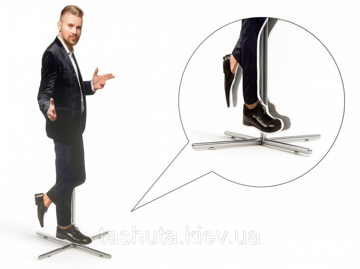 Двостороння паровита фігура на хромованій нозі (Ламінація: Без ламінації;  Матеріал: Композитний