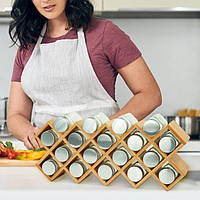 Бамбукова підставка для спецій з банками M