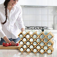 Бамбукова підставка для спецій з банками L