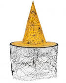 Шляпа відьми з вуалью (жовта)