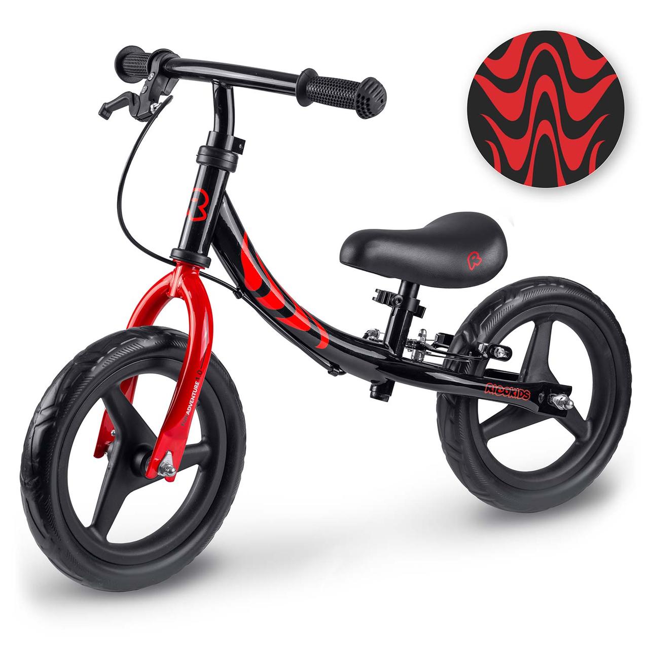 Біговел Ricokids Fun Adventure 12" чорно-червоний, фото 1
